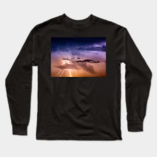 Cloudscape with thunder bolt Long Sleeve T-Shirt